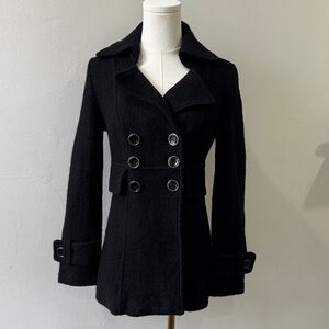 Sandro Sportswear 100% Wool Double-Breasted Peacoat – Size Small